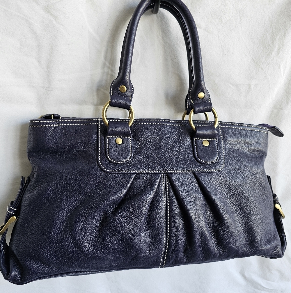 SOPRANO ITALIAN LEATHER SHOULDER BAG DEEP PURPLE